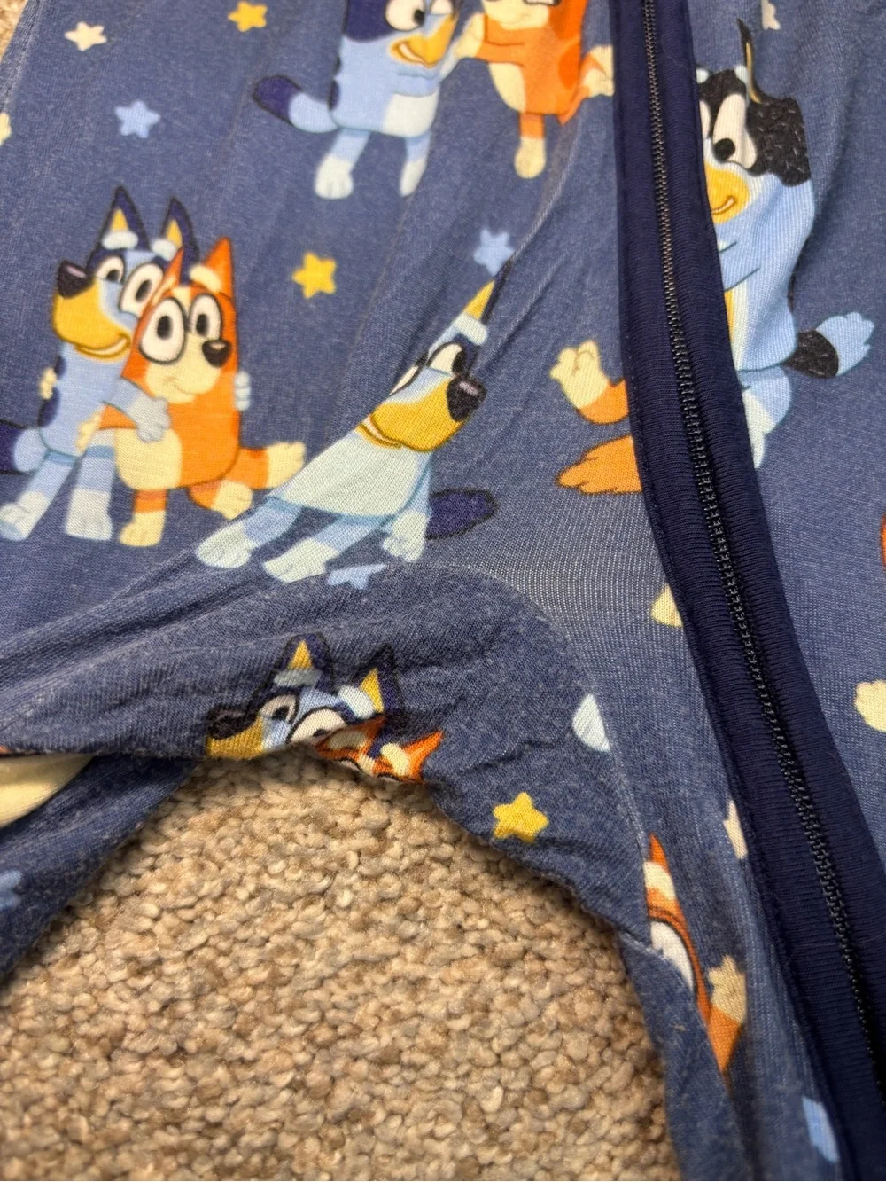 Little Sleepies Bluey Bamboo Zippy Pajamas One Piece Blue Size 6-12 months